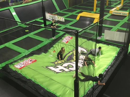 i2k airpad - custom inflatable Trampoline Park Launch